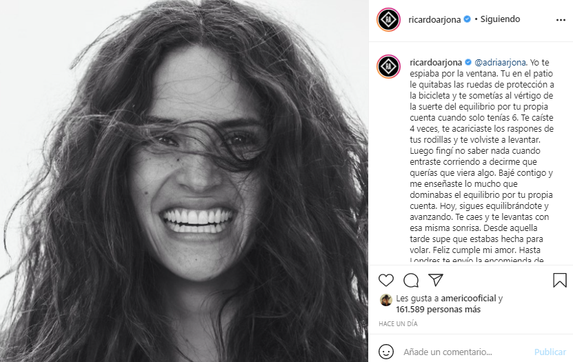 Mensaje De Ricardo Arjona A Su Hija, Vía Instagram