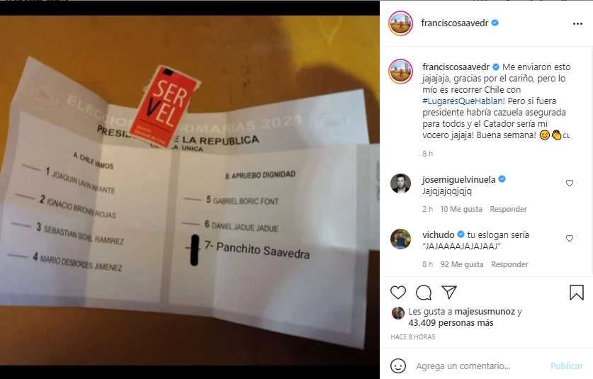 Captura Instagram Pancho Saavedra