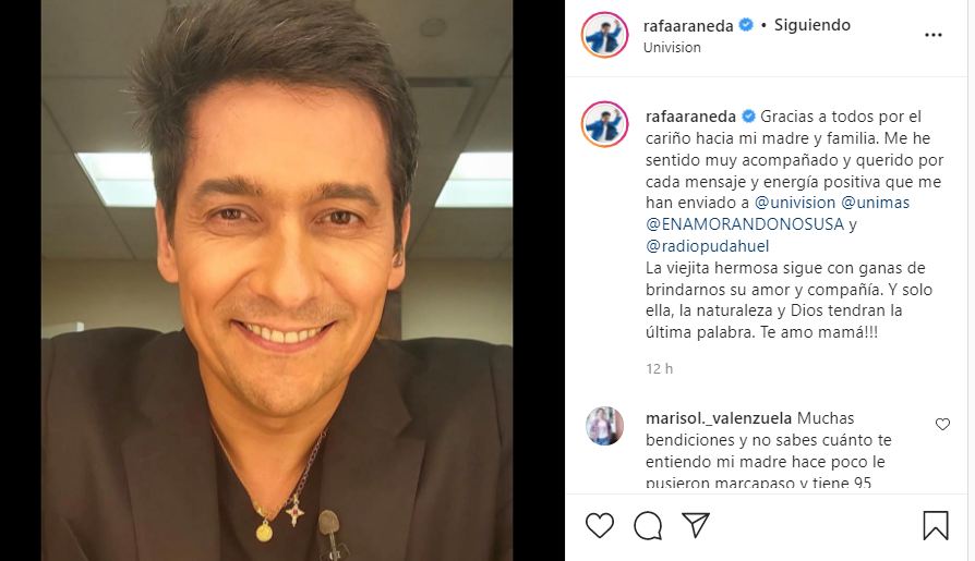 Rafa-Araneda-agradeció los mensajes de apoyo a su mamá