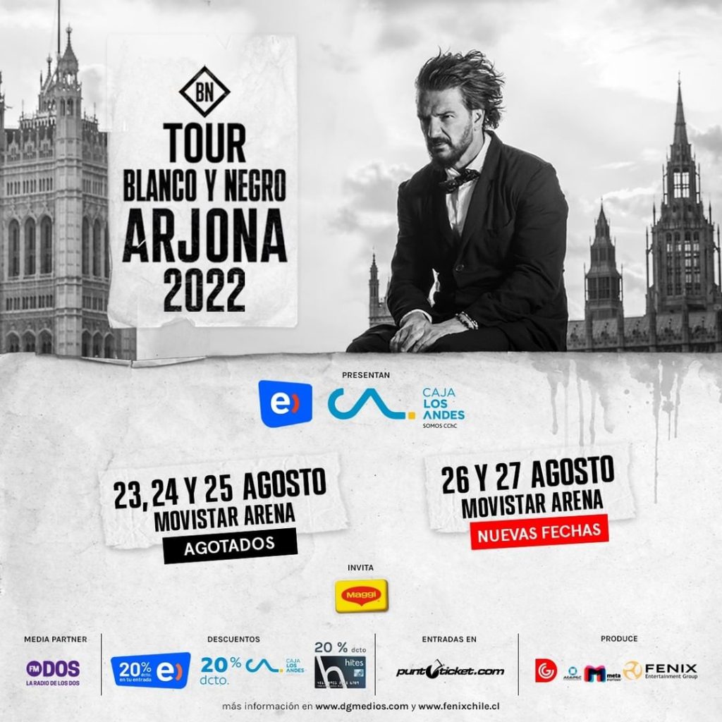 Ricardo Arjona agendó dos nuevos conciertos en Chile — Pudahuel