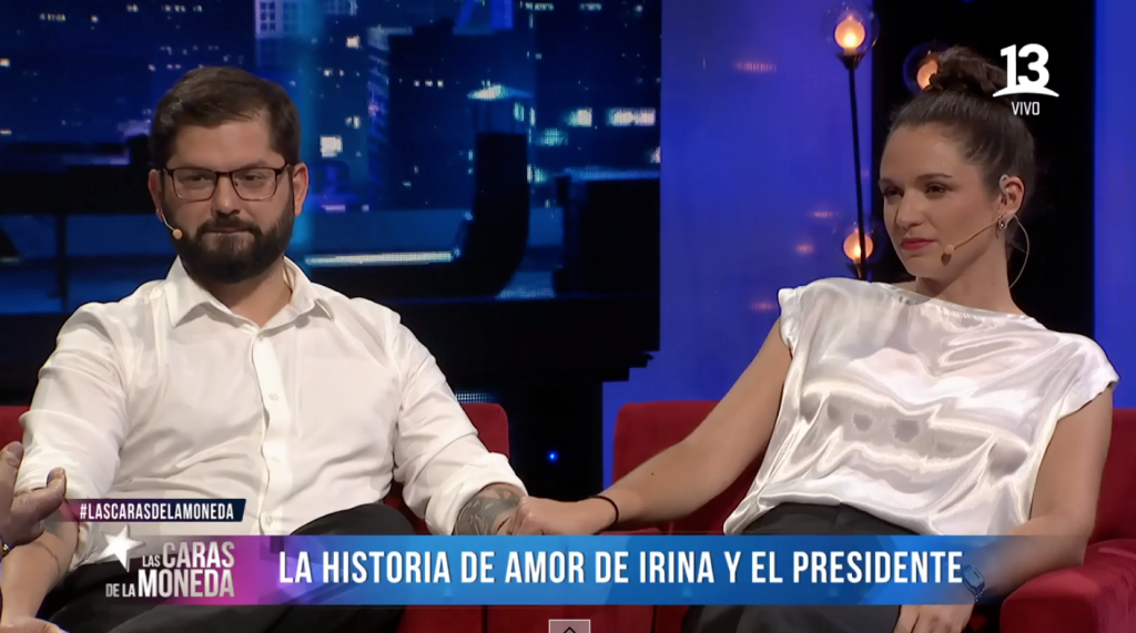 Gabriel Boric E Irina Karamanos En El Programa