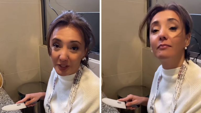 Priscila Vargas cocinando