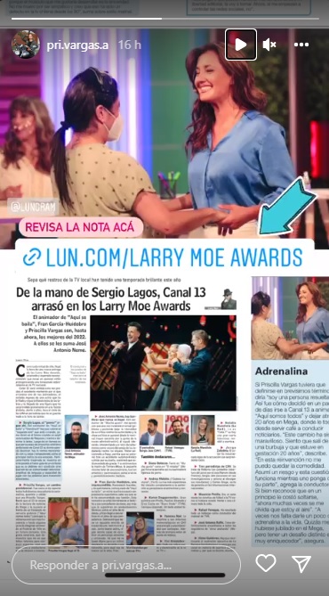 Priscilla Vargas Premio Larry Moe Awards