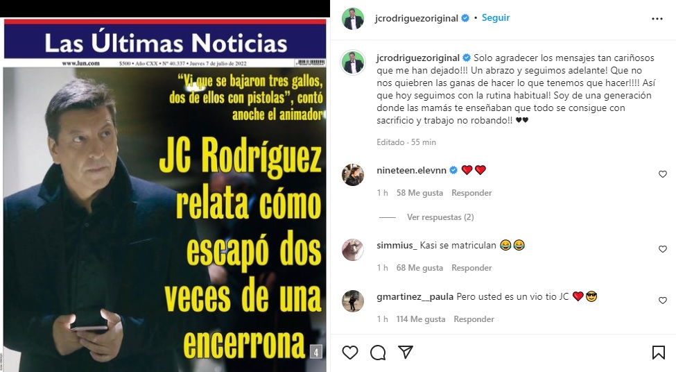 Mensaje De JC Rodríguez Sobre encerrona que sufrió