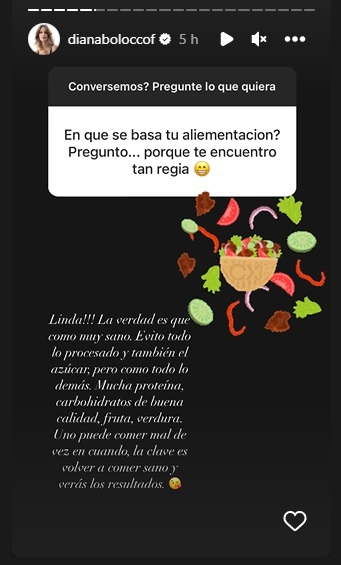 Diana Bolocco Alimentación