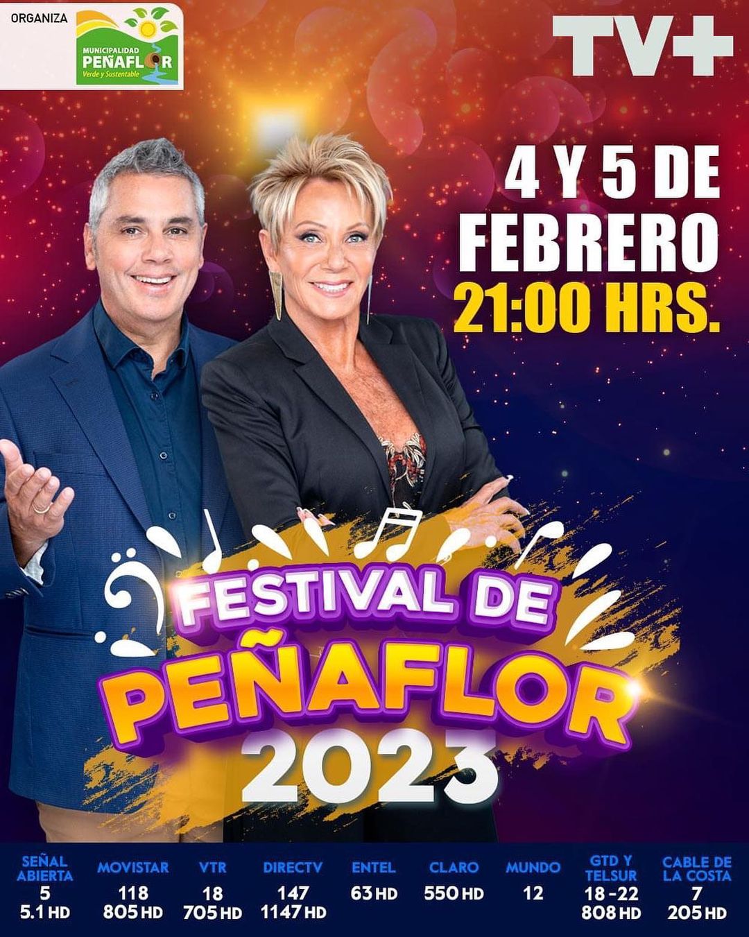 Festival De Peñaflor 2023 Animadores Raquel Argandoña José Miguel Viñuela TV+