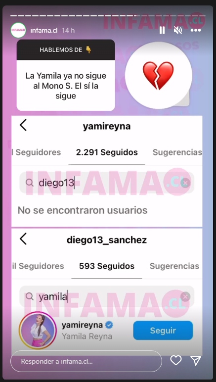 Yamila Reyna Dejó De Seguir A Diego Sánchez