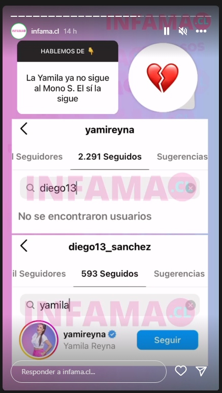 Yamila Reyna Dejó De Seguir A Diego Sánchez