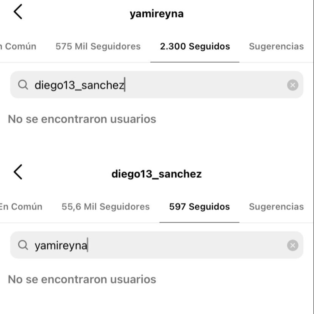 Yamila Reyna Y Diego Sánchez Se Dejaron De Seguir En Redes Sociales