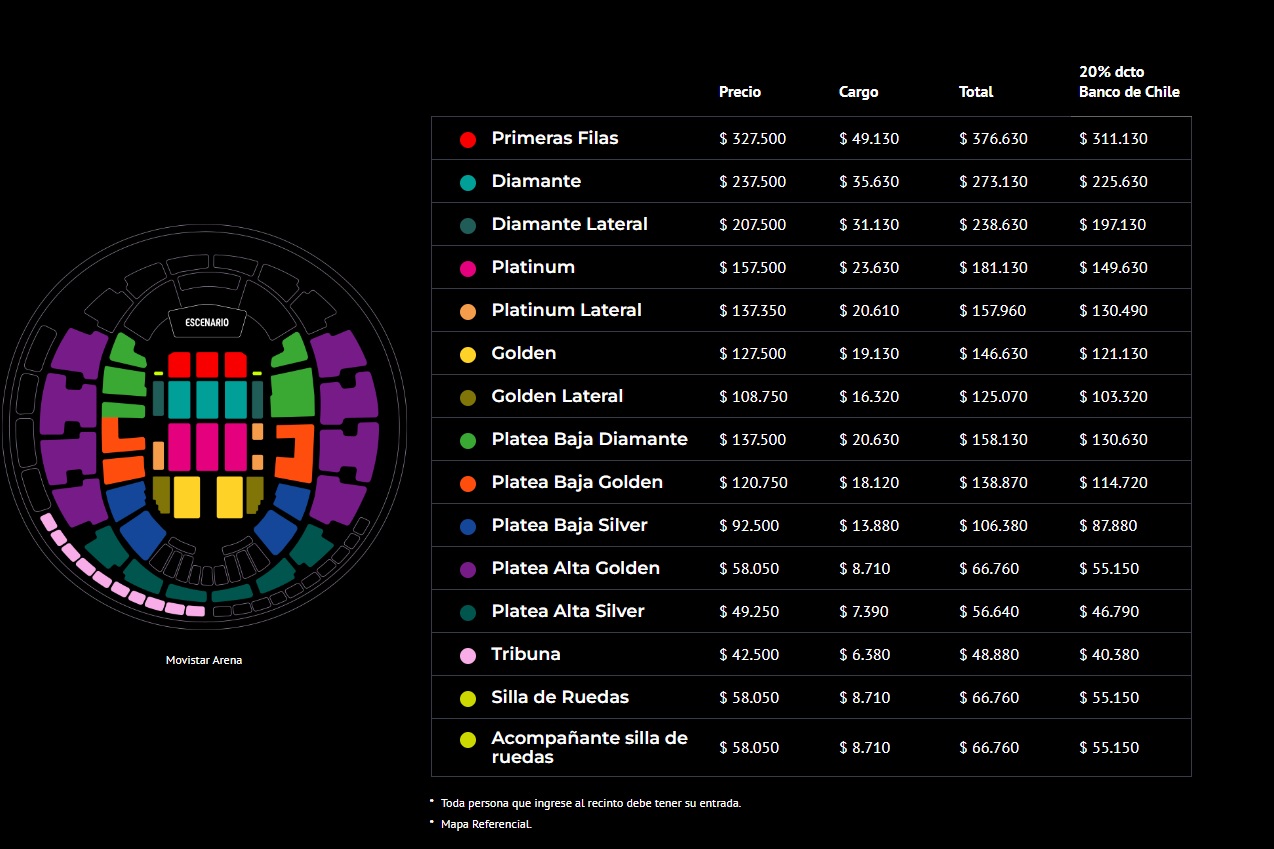 Precios Entradas Luis Miguel En Chile