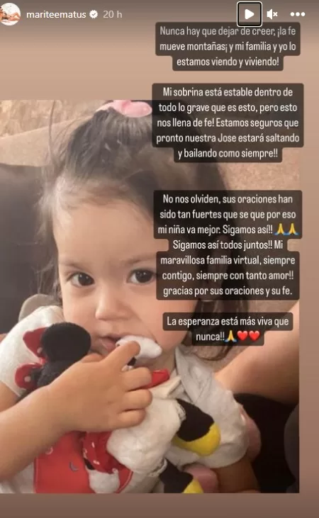 Marité Matus Delicado Estado De Salud De Su Sobrina