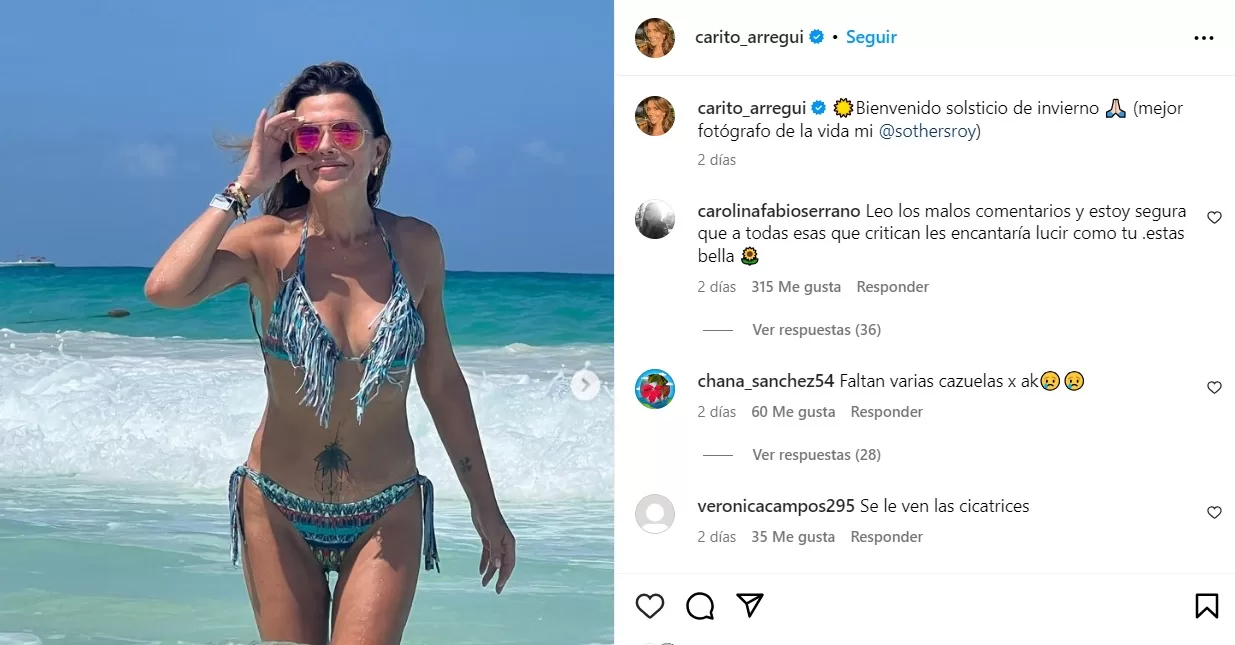 Carolina Arregui Críticas Bikini