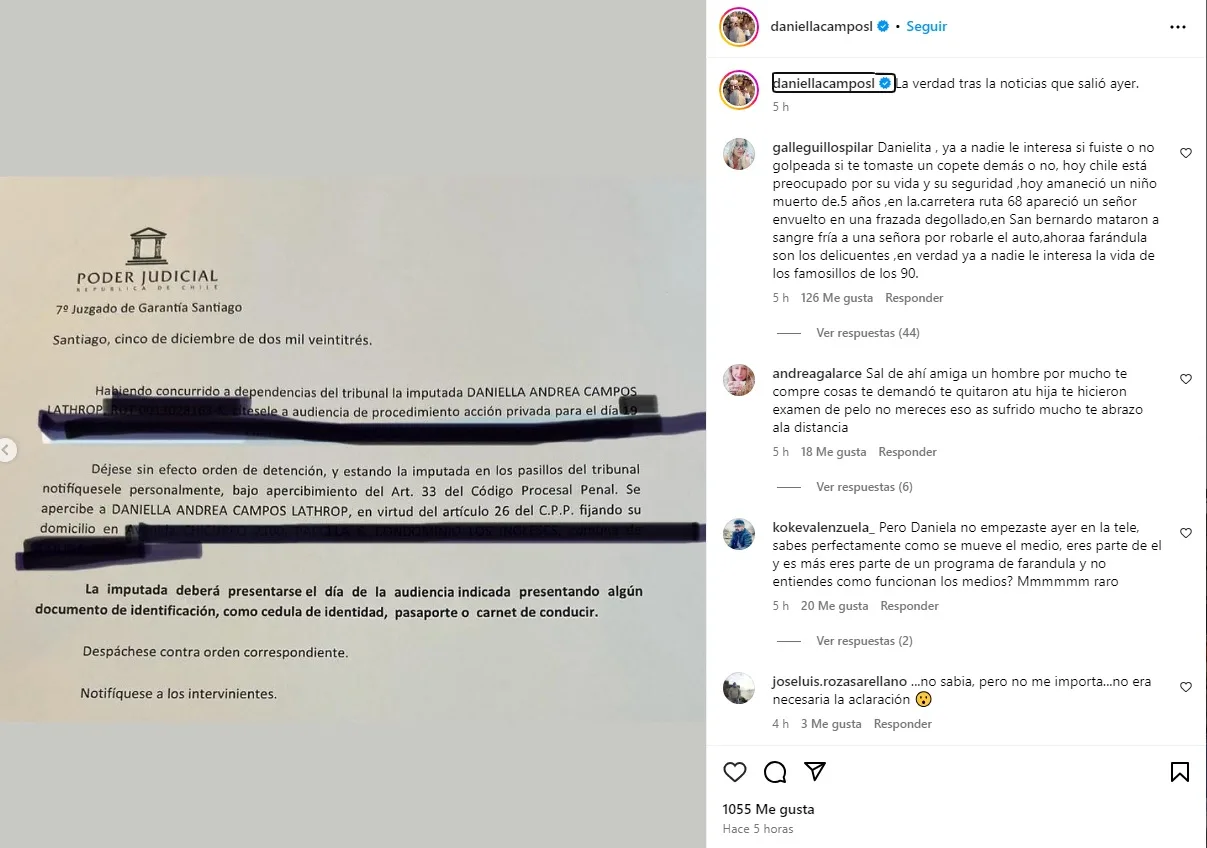 Daniella Campos Problemas Judiciales