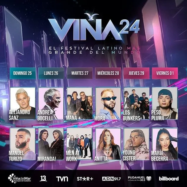 Festival De Viña 2024 Parilla De Artistas