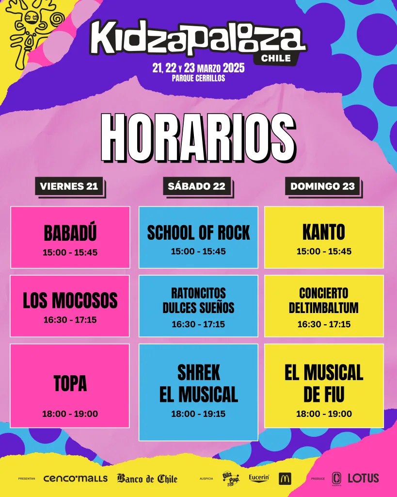 Horarios Kids en Lollapalooza