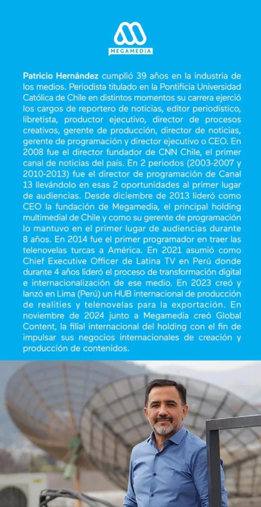 Patricio Hernández, nuevo director ejecutivo de Mega 