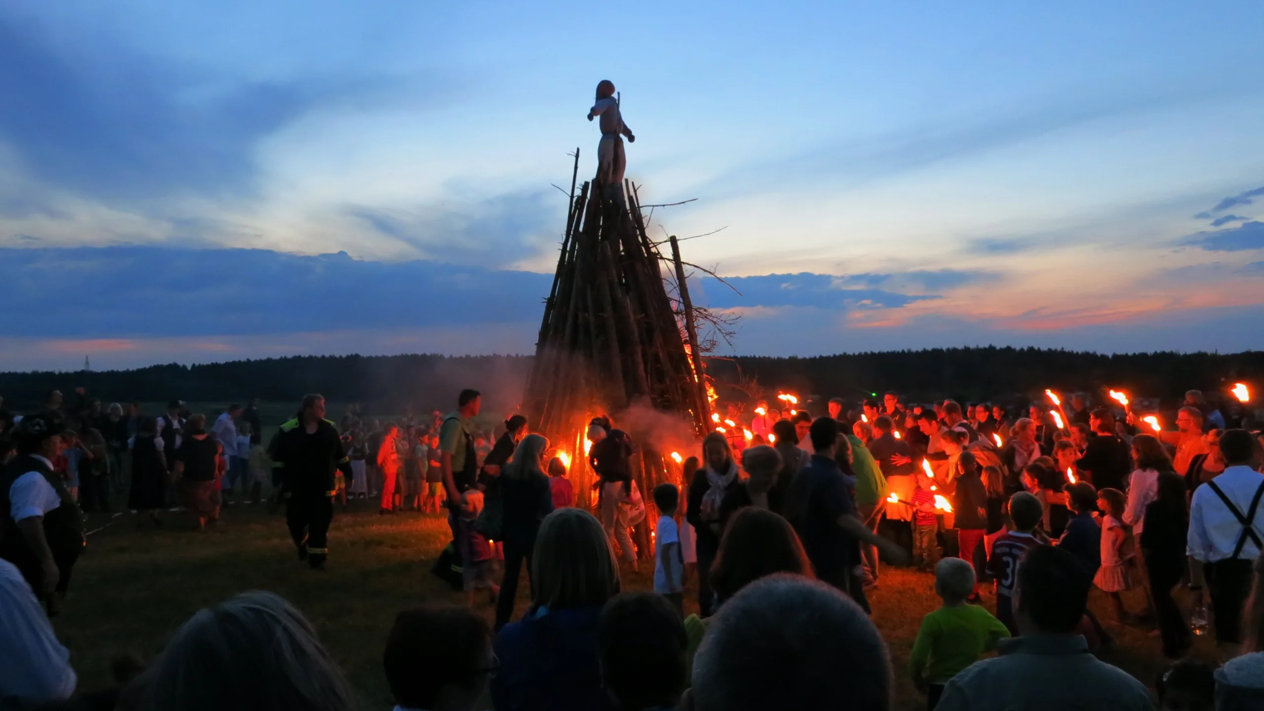 Germany Bavaria. Customs And Tradition. Johanis Fire At Saint John's Eve