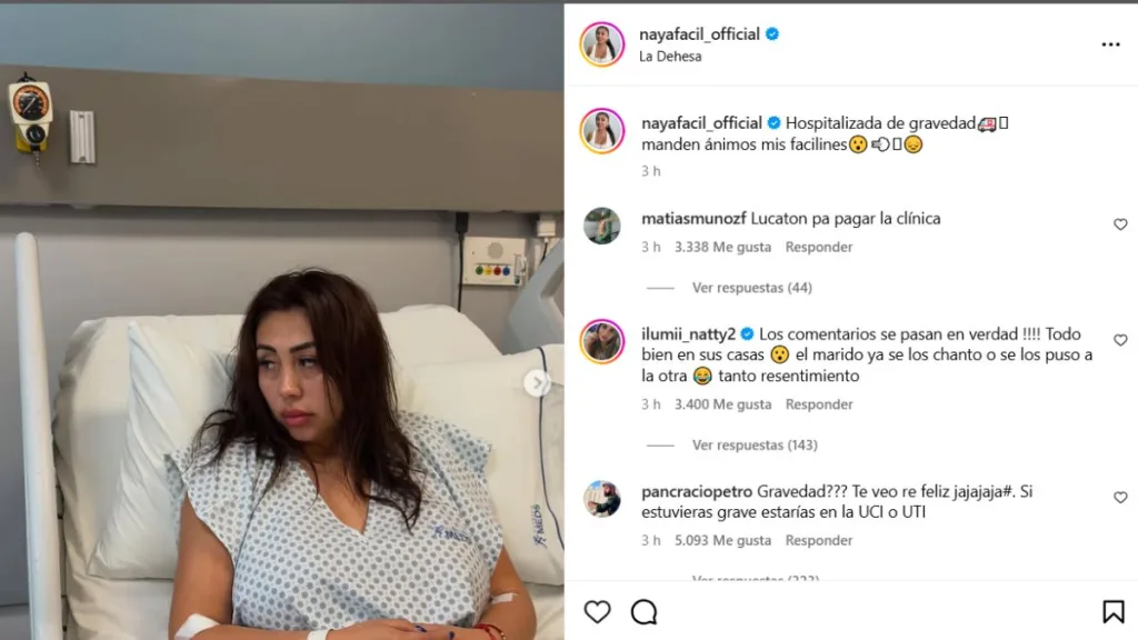 Nayadeth Neculhueque "Naya fácil" hospitalizada 