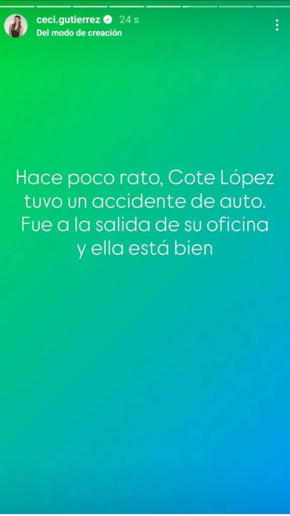 Historia de Cecilia Gutiérrez acerca del accidente de Cote López