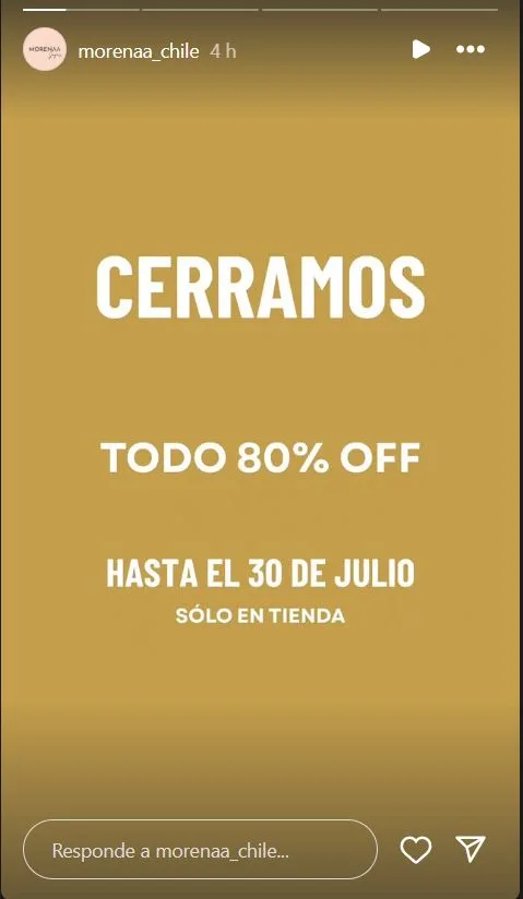 Historia de Instagram Joyería Morenaa Chile
