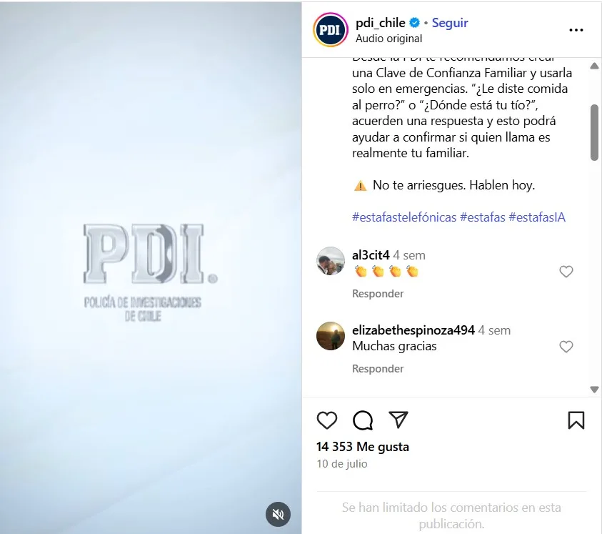 PDI alerta estafas telefónicas con clonación de voz