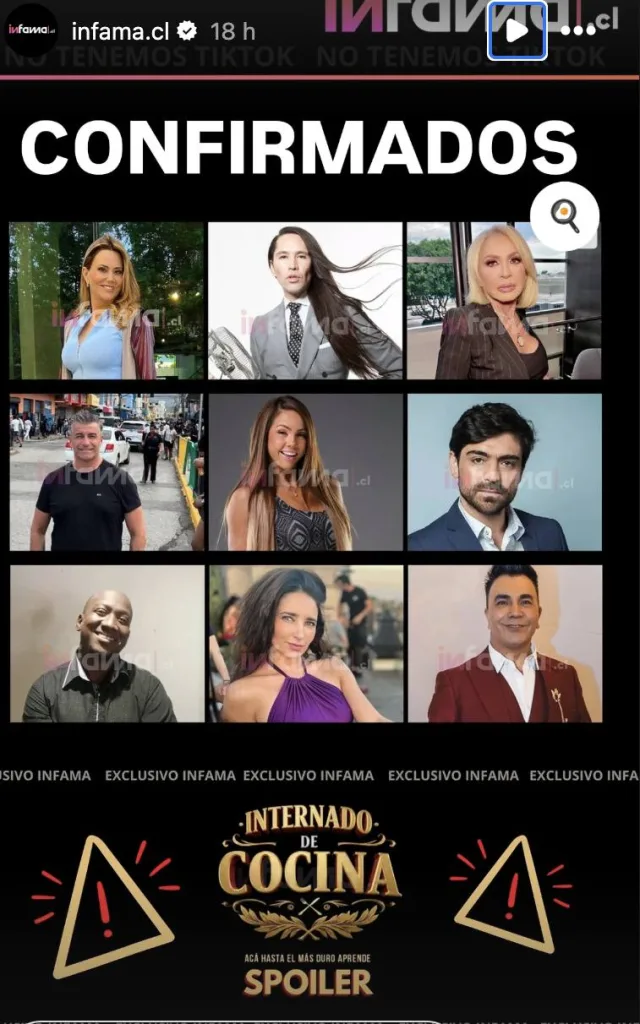 Participantes del reality de Mega El Internado, según el portal Infama.
