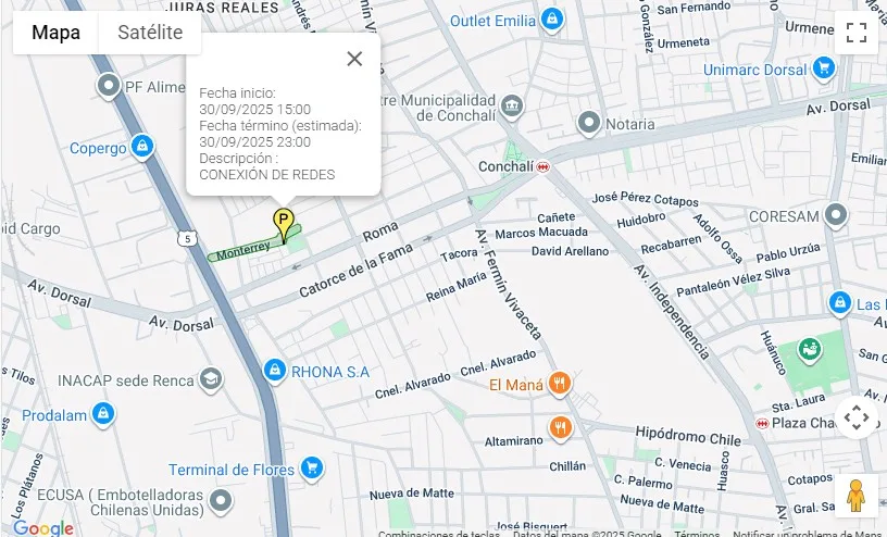 Suspensión en Conchalí