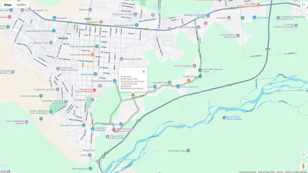 Corte de agua Melipilla