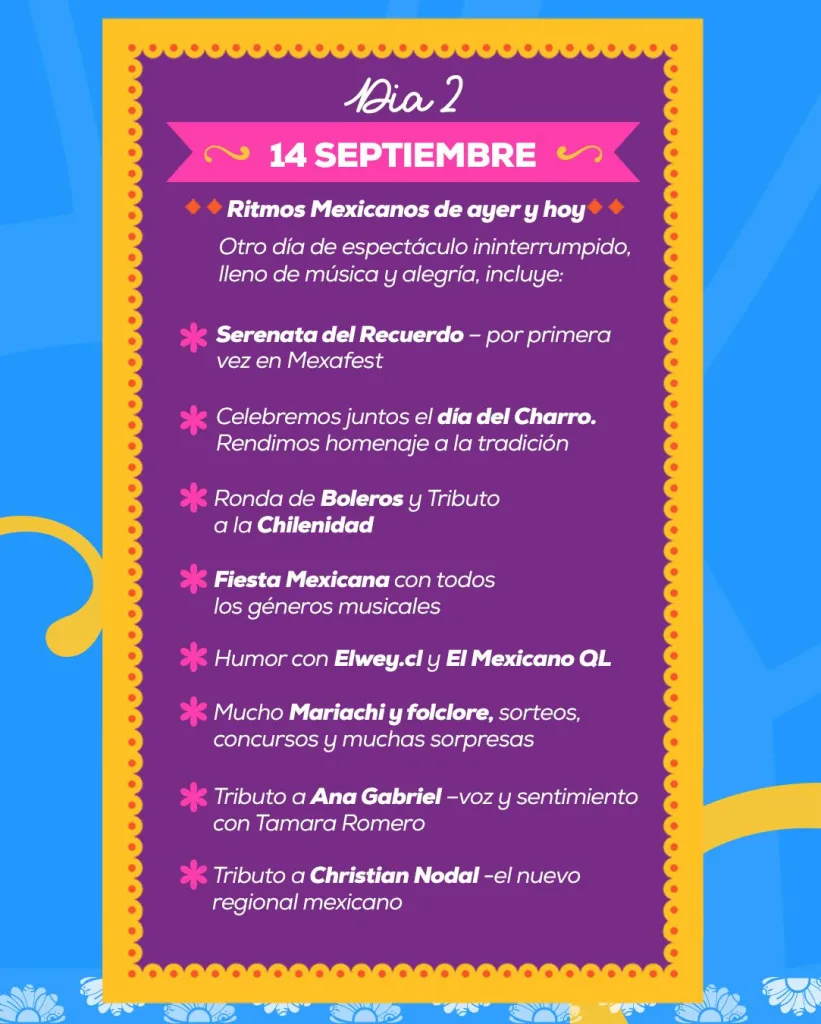 14 de septiembre Mexifest 2025 en Chile