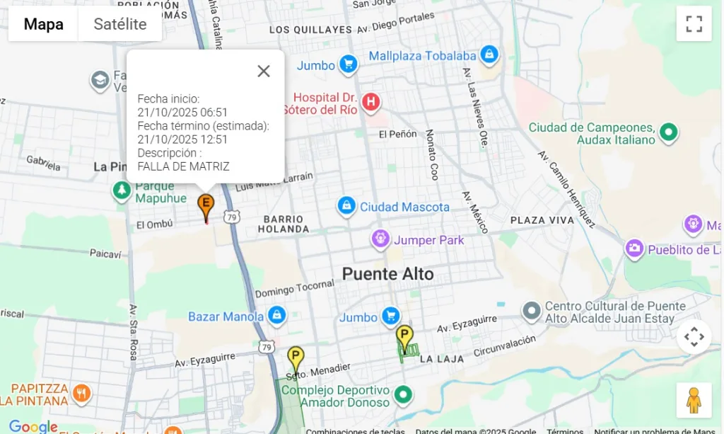 Corte se agua en La Pintana
