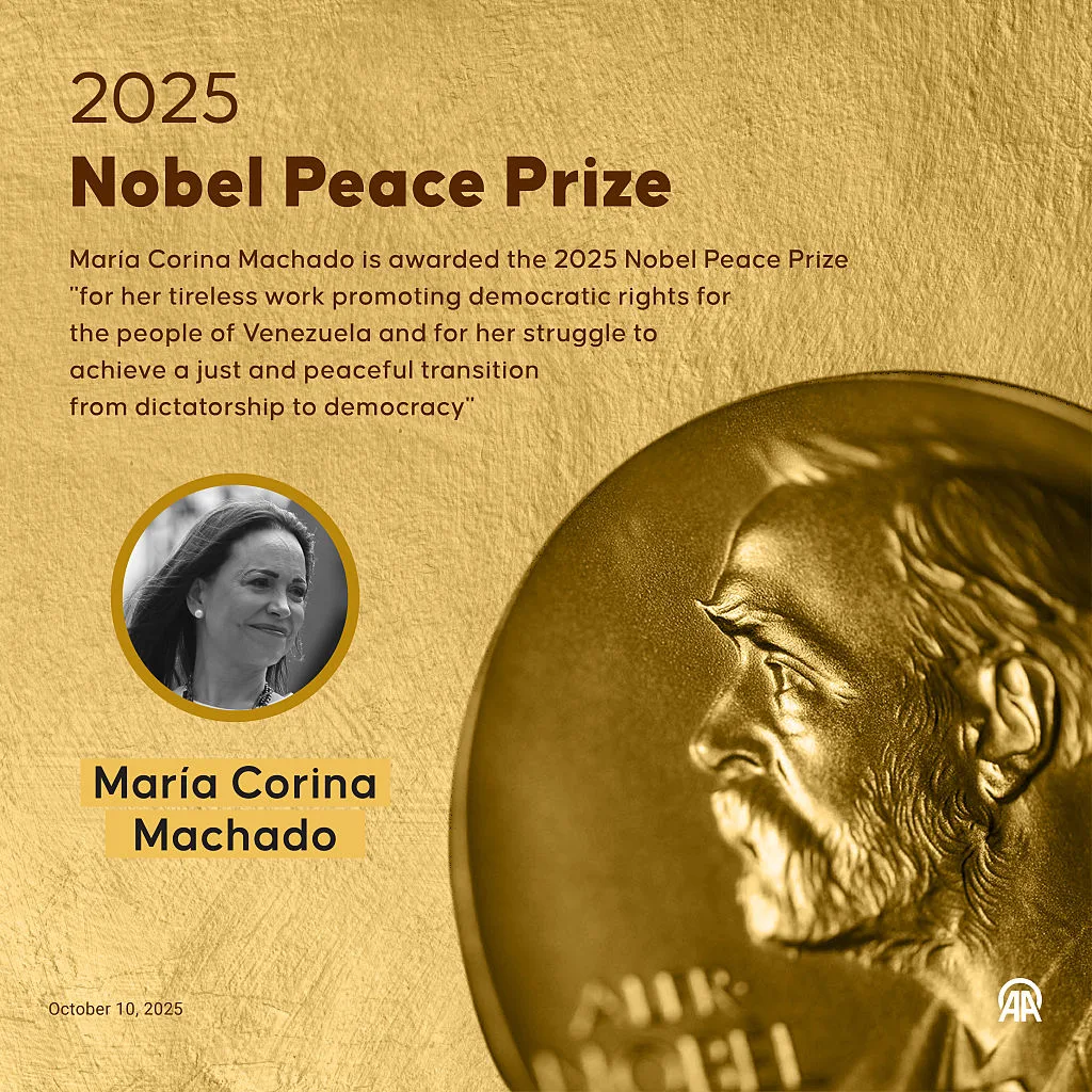 Líder venezolana María Corina Machado, Premio Nobel de la Paz 2025