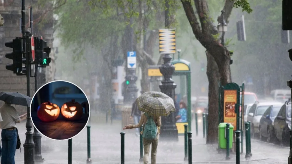 Lluvia en Santiago en Halloween