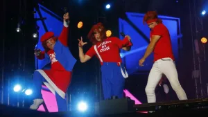 Payasos Tachuela Chico, Pastelito de Chile y Junior, en el Festival Viva Dichato