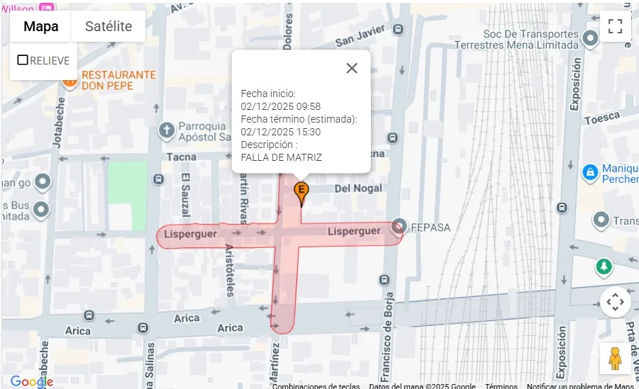 Corte de agua Estación Central 4