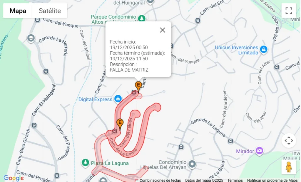 Corte de agua en Lo Barnechea