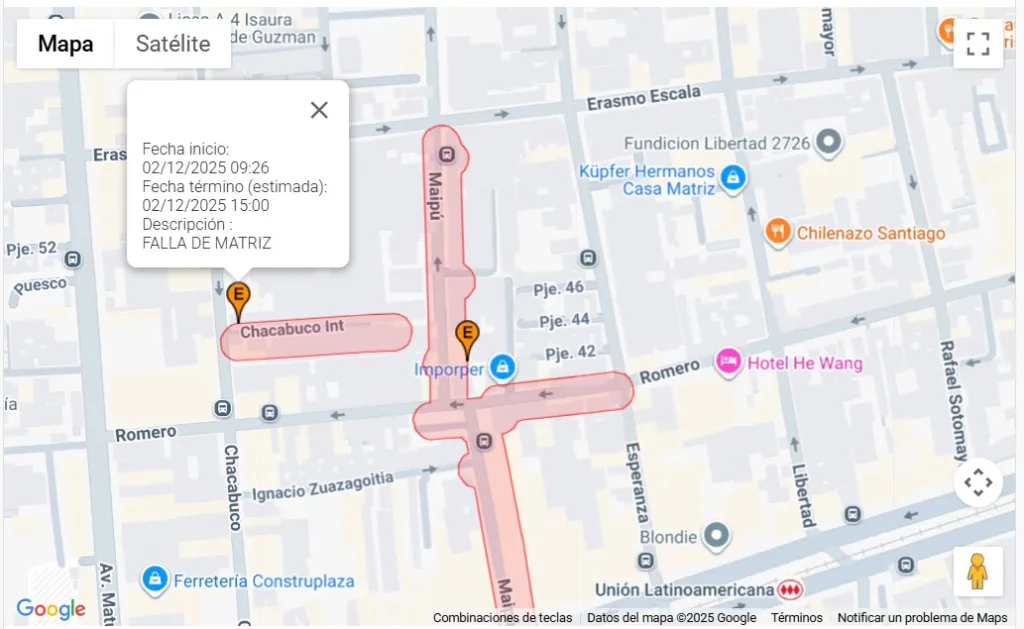 Corte de agua en Santiago 2