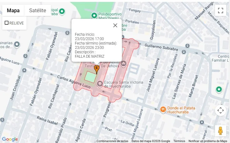 Corte De Agua En Huechuraba