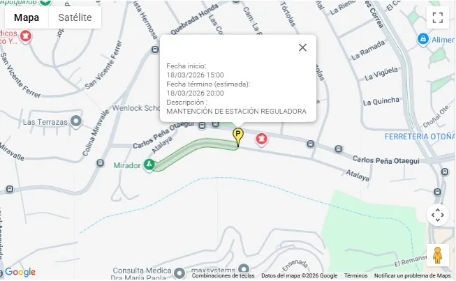 Corte de agua en Las Condes