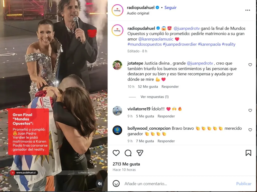 Juan Pedro Verdier propone matrimonio a Karen Paola tras coronarse ganador