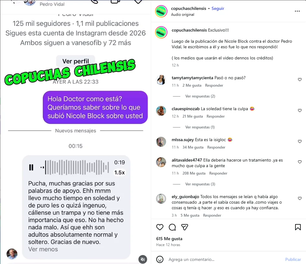 Respuesta del cirujano Pedro Vidal