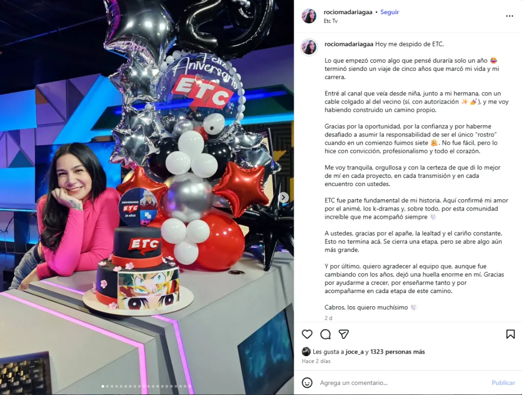 Rocío Madariaga conductora de ETC Mega