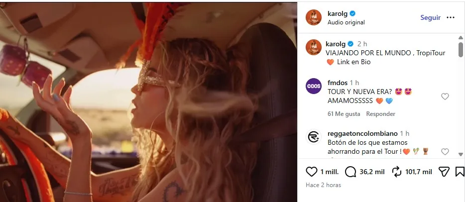 Karol G en Chile Tropitour