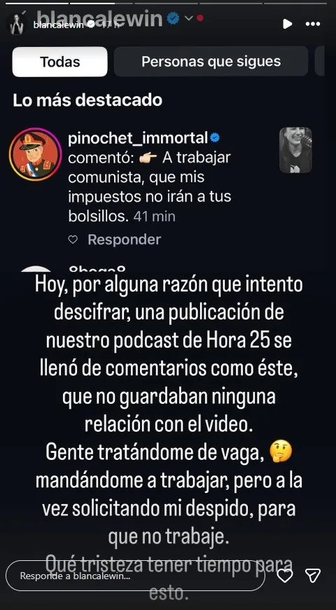 Comentarios Contra Blanca Lewin