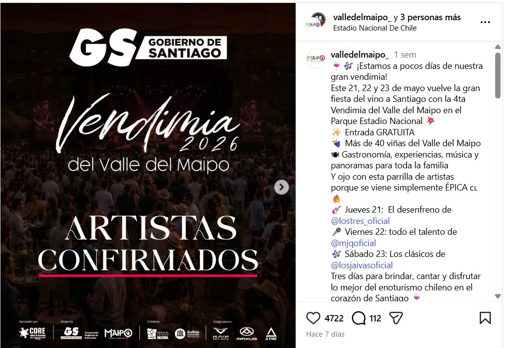 Fiesta De La Vendimia Del Valle Del Maipo 2026