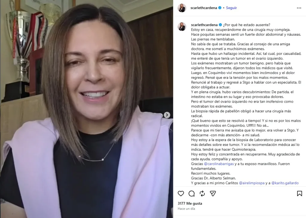 Periodista Scarleth Cárdenas Habla De Su Estado De Salud Tras Hallazgo De Un Tumor