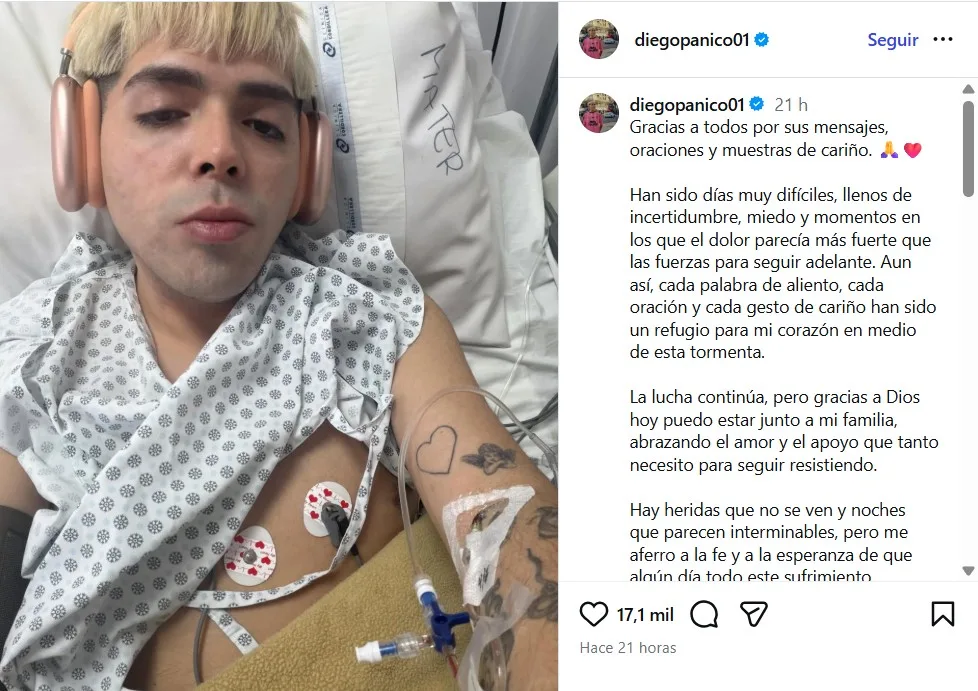 Diego Pánico Actualiza Estado De Salud Desde La Clínica