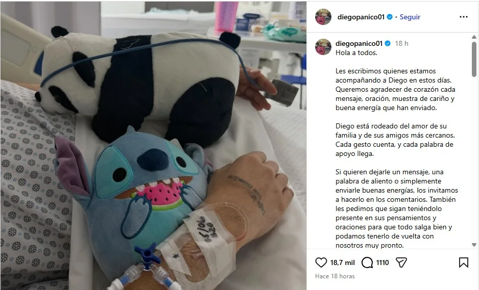 Diego Pánico Postea Foto Desde La Clínica