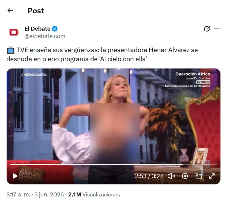 Henar Álvarez, Presentadora De TV Española, Se Desnudó En VIVO