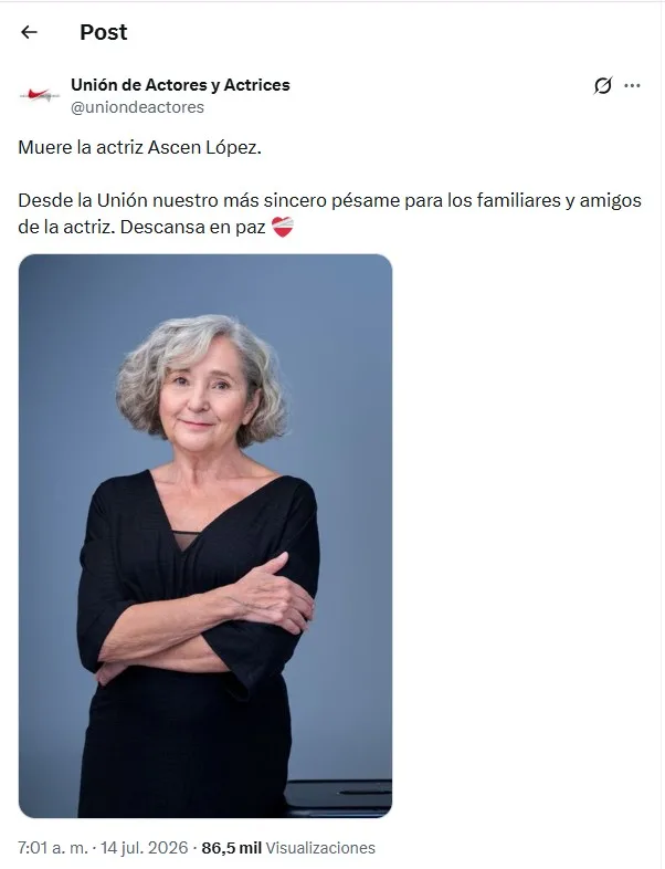 Muere Actriz Ascen López