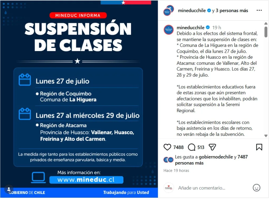 Suspensión De Clases Lunes 27 De Julio